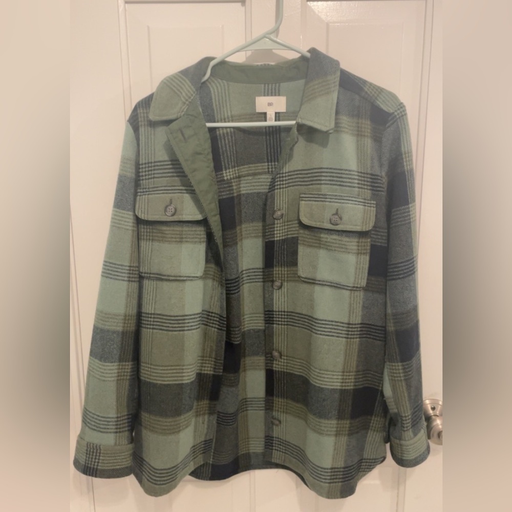 Nordstrom BP Green Flannel Jacket